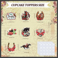 Kosiz 100 Pcs Horse Derby Cupcake Toppers Racing Party Supplies Kit