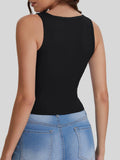 Bloggerlove Womens Summer Ribbed Knit Crop Tank Top Black XL