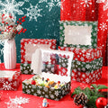 Gersoniel 24 Pcs Christmas Cookie Boxes with Window 8.6x6x2.5 Inch Red Green