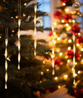 AMS Christmas Tree Ornaments 24PCS Aluminum Twisted Icicles Matte Champagne 7"