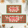BEQHAUSE Christmas Kitchen Rugs Buffalo Plaid Non Slip Washable 17x30+17x59