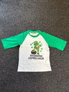 St. Patrick's Day Shamrock Raglan Crewneck Tee Kids White Green Size 4Y