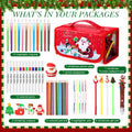Pasimy Washable Markers Set with Christmas Pencil Case Crayons Pencils 4+