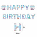 GLASNES Sea Shell Birthday Banner Mermaid Ocean Theme Party Supplies