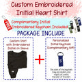 GODMERCH Custom Embroidered Heart Sweatshirt Personalized Initial Black Size S