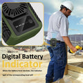 Portable Waist Clip Fan Rechargeable 6000mAh 20H 3-Speed Green