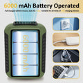 Portable Waist Clip Fan Rechargeable 6000mAh 20H 3-Speed Green