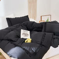 SOUKECHY Boho Chic Full Duvet Cover 3PC Tufted Tassel Fringe Boho Full