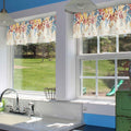 Autumn Botanical Leaf Valance Set 2 Panels 54x18in Watercolor Print