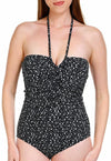 Profile by Gottex Women's One Piece Bandeau Swimsuit Black Standard 6