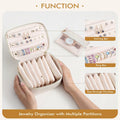 Parima Personalized Initial Makeup Bag Travel Jewelry Organizer Letter C White