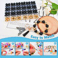96PCS 15mm Silicone Beads Kit, 2 Colors Round Rubber Beads for DIY Crafts