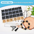 96PCS 15mm Silicone Beads Kit, 2 Colors Round Rubber Beads for DIY Crafts