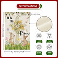 ZAEW Easter Watercolor Cross Bunny Garden Flag 12x18 Inch Double Sided