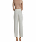 SANDY & SID Womens Linen Crop High Rise Straight Pants White Size XL