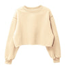Amazhiyu Women Cropped Sweatshirt Long Sleeve Fleece Pullover Cornsilk Size L