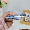 DORAFIN iPhone 15 Pro Case 6.1 Marble Glossy Shockproof TPU Blue/Gold