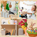 Yousoontic 3 Pcs Easter Bunny Wooden Decorations Rustic Table Decor