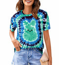 Happy Easter Women's Tie Dye Bunny Graphic T-Shirt Short Sleeve Size 5T