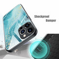 Tabavsit iPhone 15 Pro Max Case Blue Marble Shockproof Protective Cover