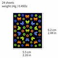 Fluorescent Nail Art Stickers 24 Sheets 3D Butterflies Stars Flowers DIY