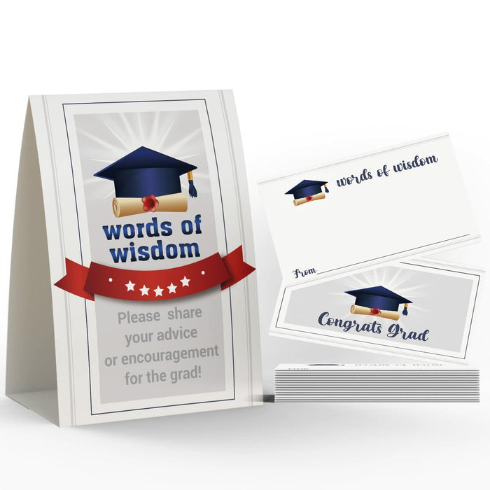 JYC11 2025 Graduation Sign & Words of Wisdom Cards 26 pcs Multi-color
