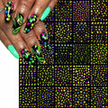 Fluorescent Nail Art Stickers 24 Sheets 3D Butterflies Stars Flowers DIY