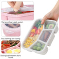 Buluker 4-Pack Bento Lunch Box Set 4-Compartment Microwave Safe