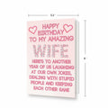 ICOOLYI Rude Birthday Card for Wife from Husband Humor Gift