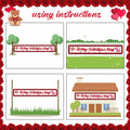 RGISHOP Valentine's Day Banner 9.8x1.6ft Rose Hearts Gnomes Decoration