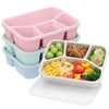 Buluker 4-Pack Bento Lunch Box Set 4-Compartment Microwave Safe