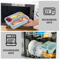 Buluker 4-Pack Bento Lunch Box Set 4-Compartment Microwave Safe