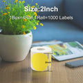 BEEPRT 2" Yellow Direct Thermal Round Labels Stickers 1000 Count