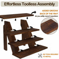 AZ-Homey Platane Wood 4-Tier Display Stand Rustic Brown