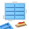 Sinirttou Silicone Chocolate Bar Mold 8 Cavities Rectangular Blue 2 Pack