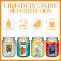 Tioncy Christmas Scented Candle Gift Set 68oz 4 Pcs Apple Cookies Mint