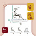 Klikel Reindeer Stocking Holder Set of 3 Deer and Sleigh for Mantel