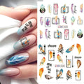 Feather Nail Water Sticker Decals Dream Catcher Colorful 12PCS Nail Art