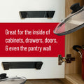 Pot Lid Wall Organizer Clips Stick-On 6" & 9" Sizes Pack of 2
