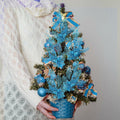 Crazy Night Christmas Tree Picks 16.3in 12pcs Blue Glitter Berries