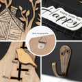 Wooden Reusable Perpetual Calendar with Hooks Home Decor Holiday Gift