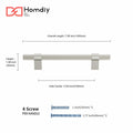 homdiy 15 Pack Brushed Nickel Cabinet Handles 128mm T Bar Silver