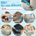 LVHATN 6IN1 Pet Hair Remover Tool for Car Rug Couch Furniture 8.27in