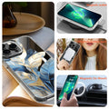 LORYVAN Magnetic Clear Case iPhone 12/12 Pro Floral Blue 6.1"