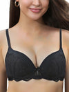 IHOIU Women's Lace Push Up Bra Padded Underwire Plunge Black Size 36C