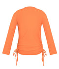 SHEKINI Girl's UPF50+ Zipper Rash Guard Swimsuit Orange Size 8-10