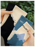 SHENHE Men's 4 Pairs Patterned Graphic Crew Socks Multicolor Size 39-42