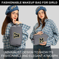 YOOLIFE Monogram Make Up Bag Birthday Gift for Women Girls Gray