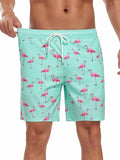 SHEKINI Men’s Swim Trunks Quick Dry Compression Lined Pockets Light Green M
