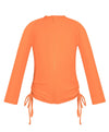 SHEKINI Girl's UPF50+ Zipper Rash Guard Swimsuit Orange Size 8-10